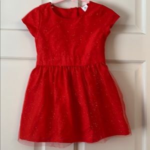 Red glitter Carter’s dress 2T